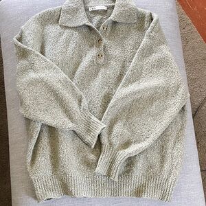 Zara Women's Textured V-Neck Sweater